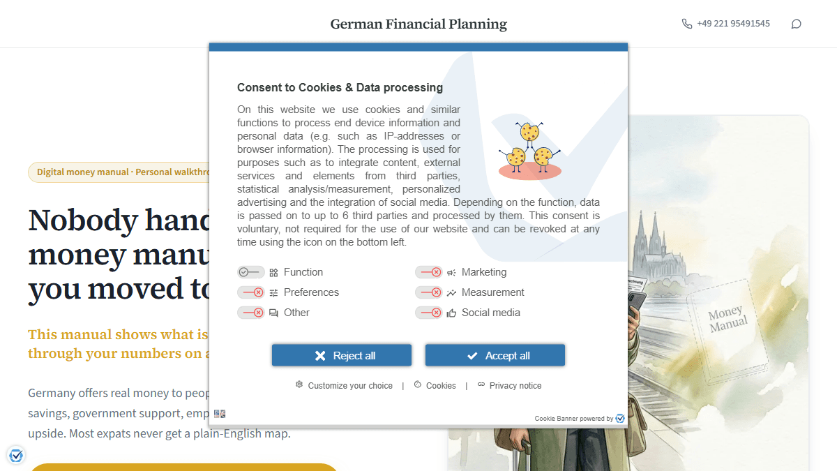 Money Manual landing — German Financial Planning